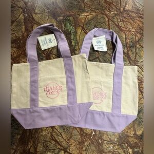 Trader Joe’s Mini Tote Bags - lavender Set of Two